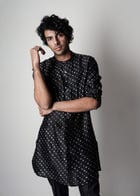 Printed Silk Short Kurta view 1