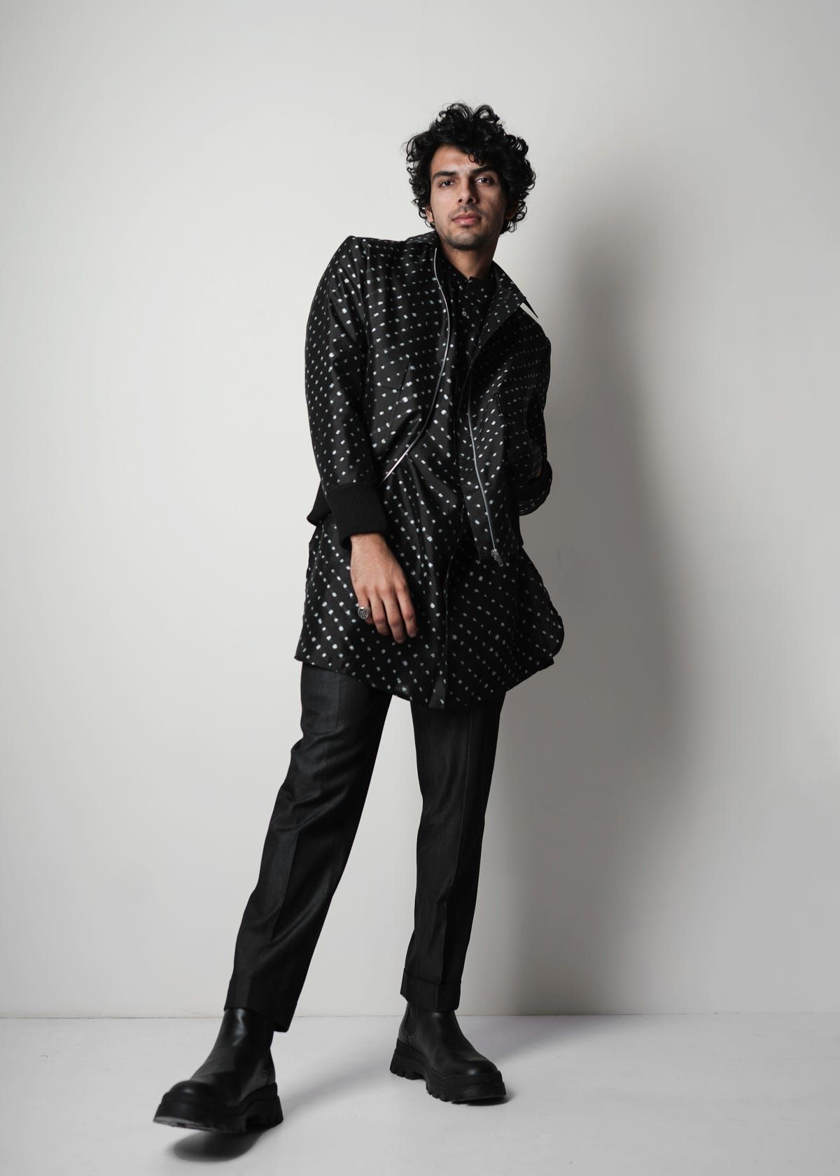 Printed Silk Short Kurta - image 3