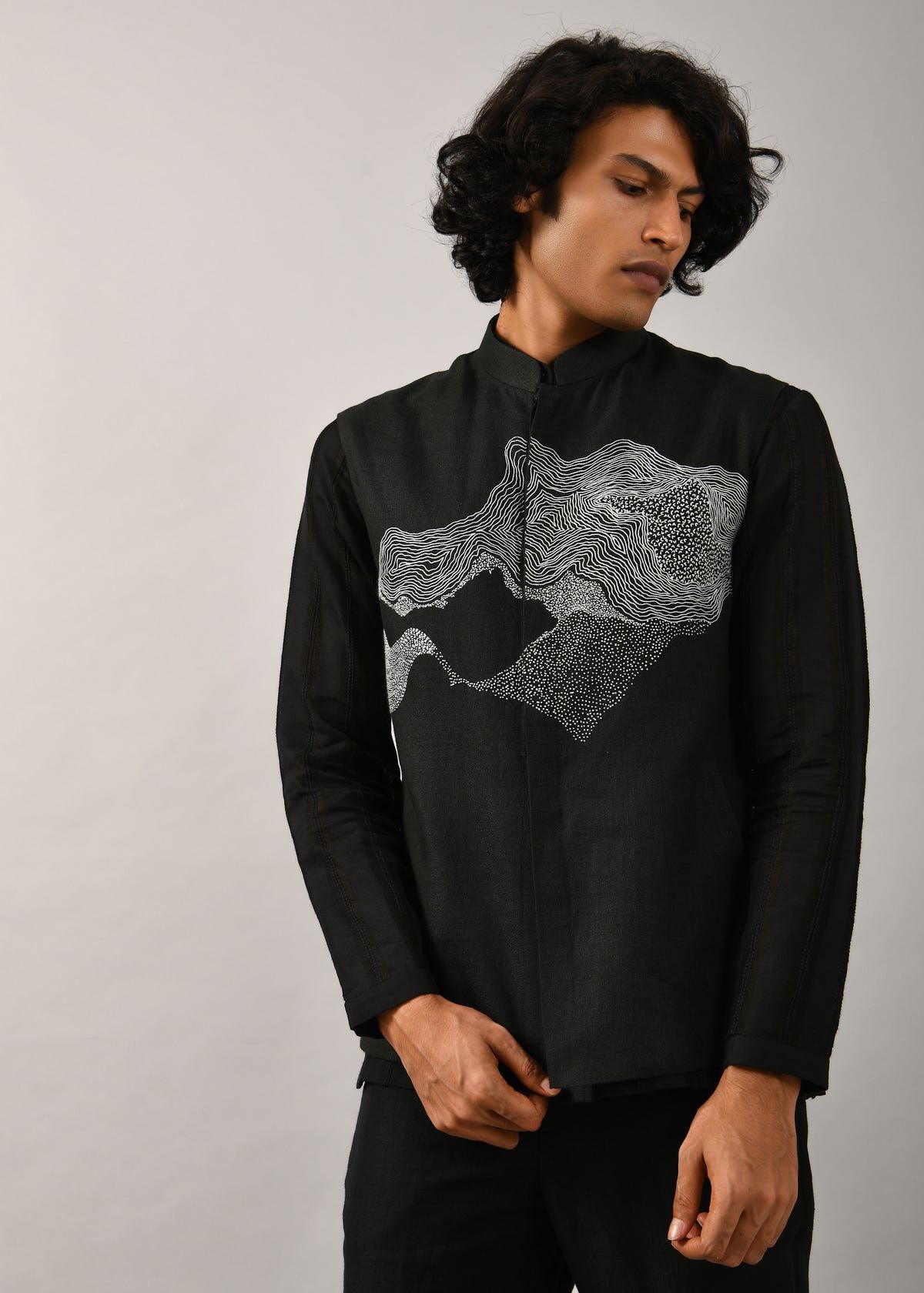 Cloud Embroidered Bundi - image 1