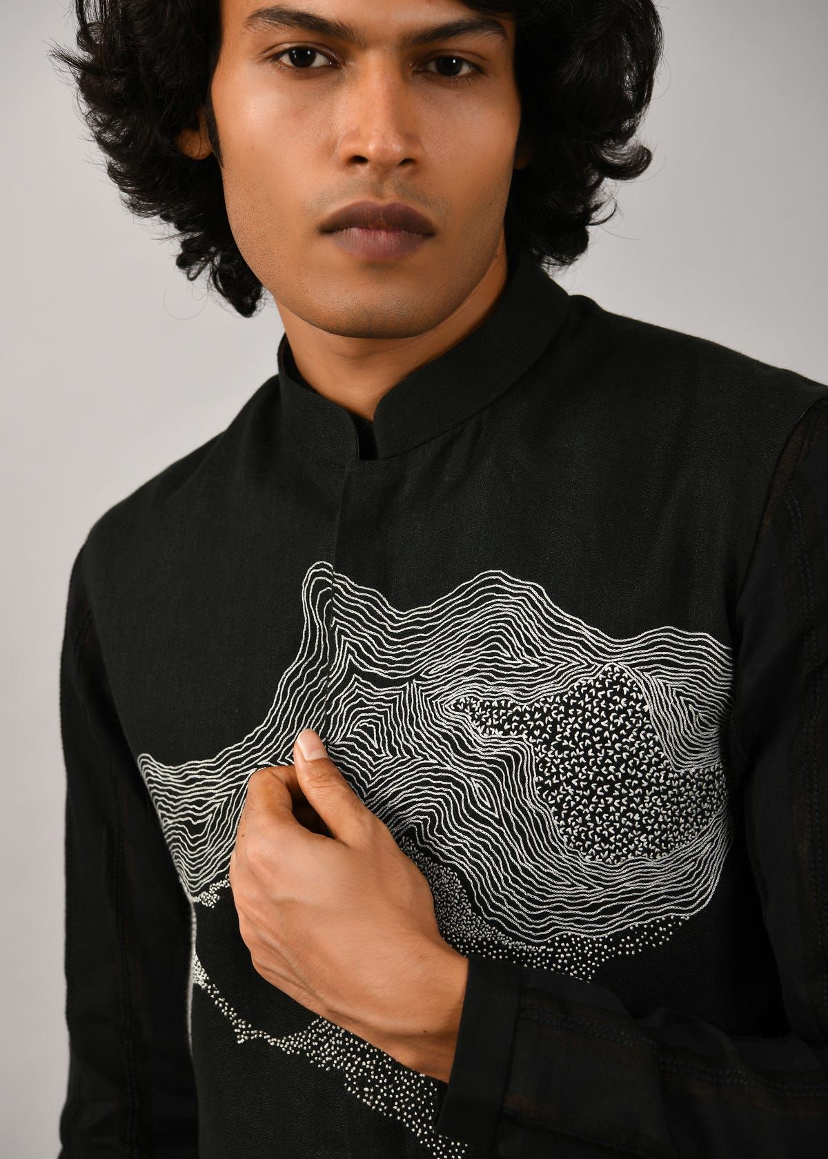 Cloud Embroidered Bundi - image 5