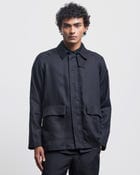 BLACK FAUX BUTTONHOLE WORKWEAR JACKET view 1