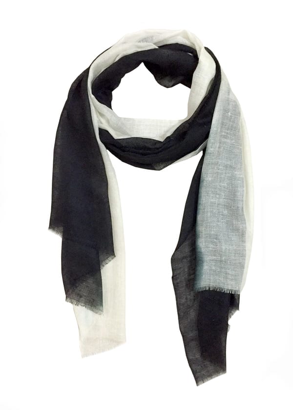Countrymade India — Black & Ecru Ombre Scarf