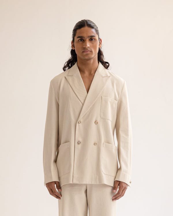 Countrymade India — Artisan denim Double breasted Blazer