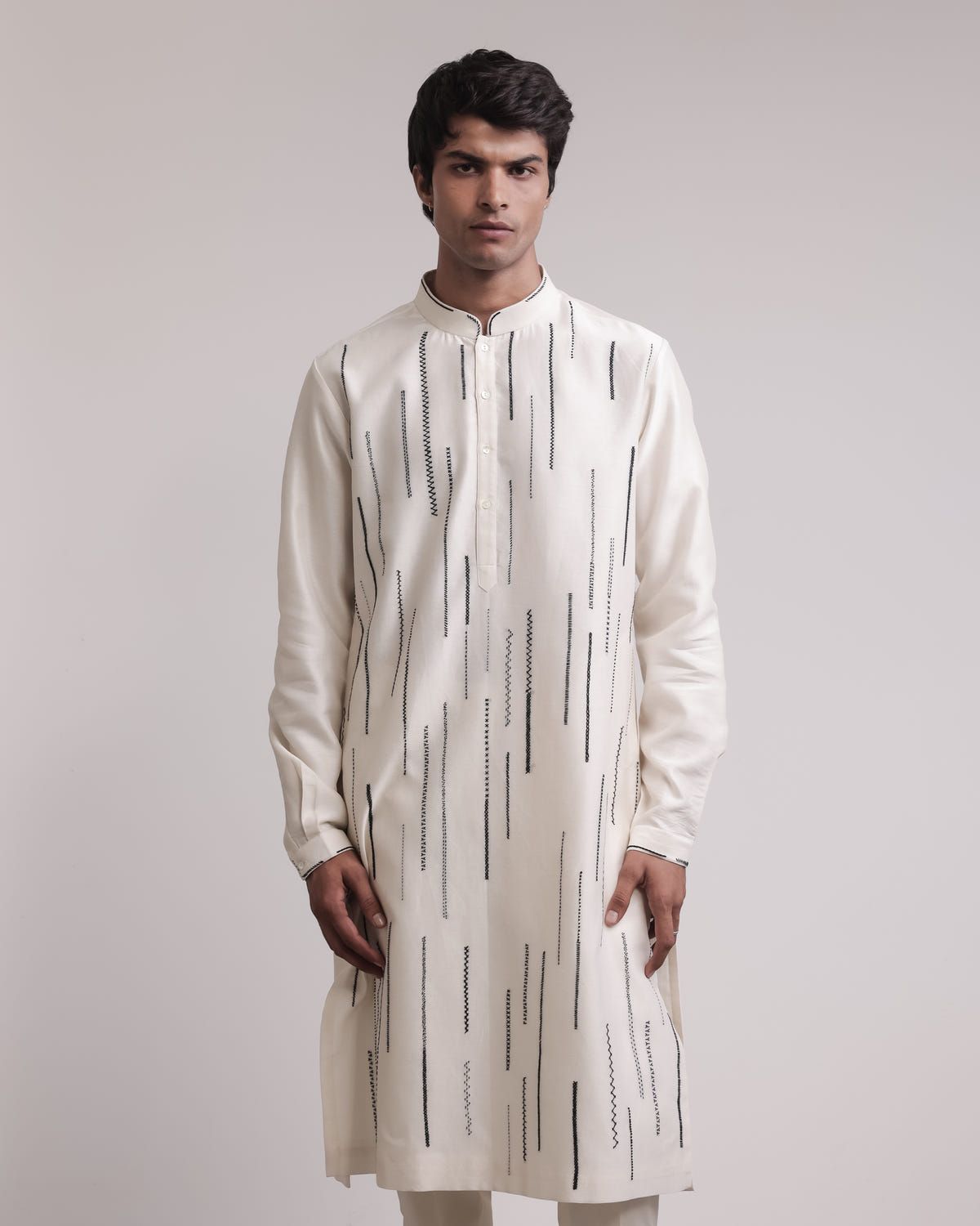 Residual Stitches Linear Kurta Set - image 3