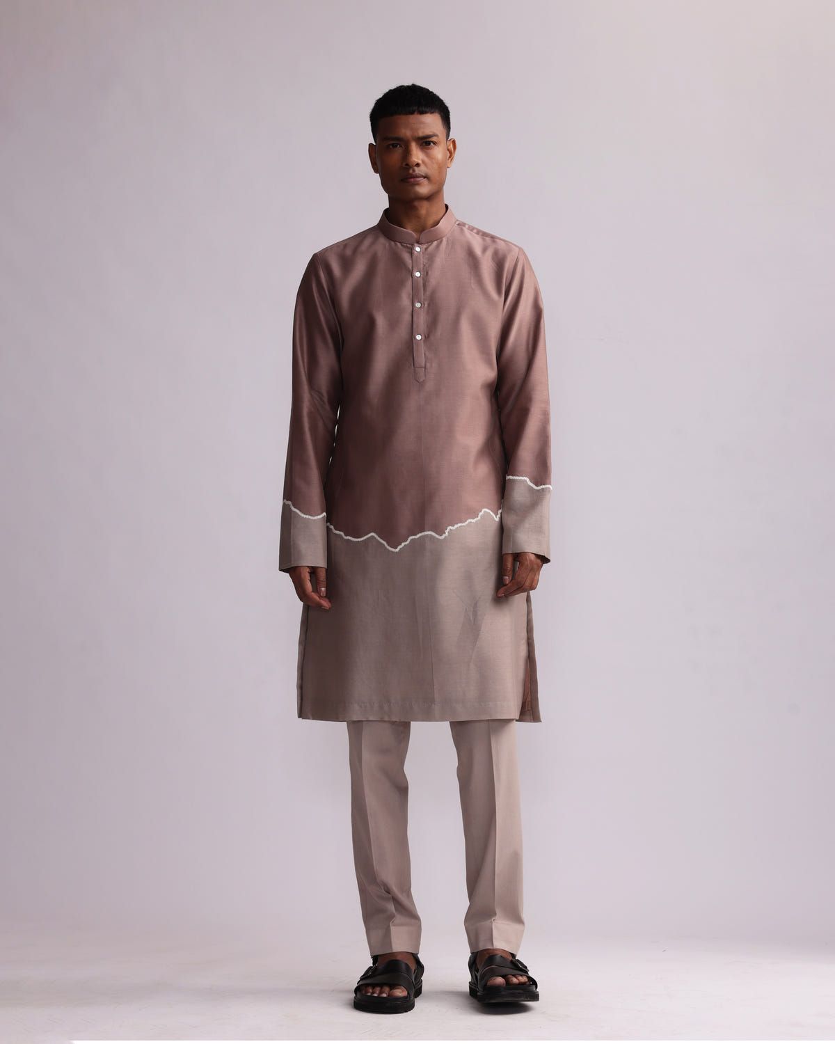 HALF AND HALF KURTA WITH MATCHING PANTS - image 1