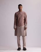 HALF AND HALF KURTA WITH MATCHING PANTS view 1