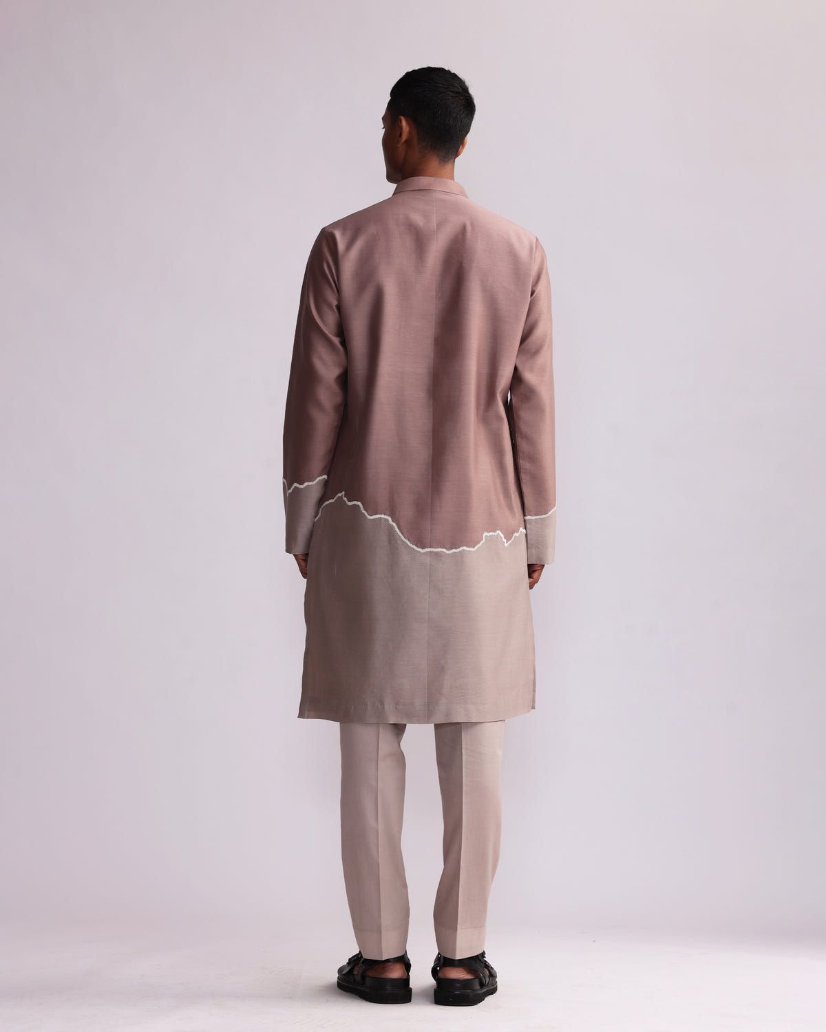 HALF AND HALF KURTA WITH MATCHING PANTS - image 2