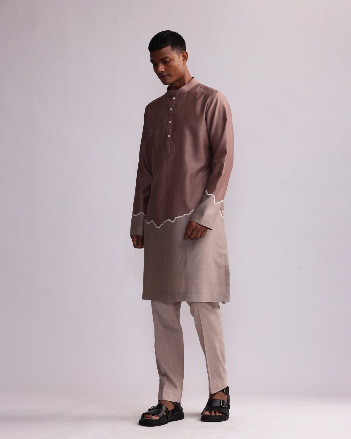 HALF AND HALF KURTA WITH MATCHING PANTS - image 4