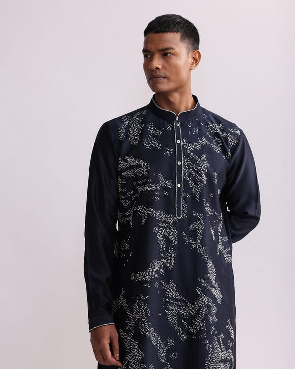 Countrymade India — Shadow Camo Hand Embroidered Kurta Set