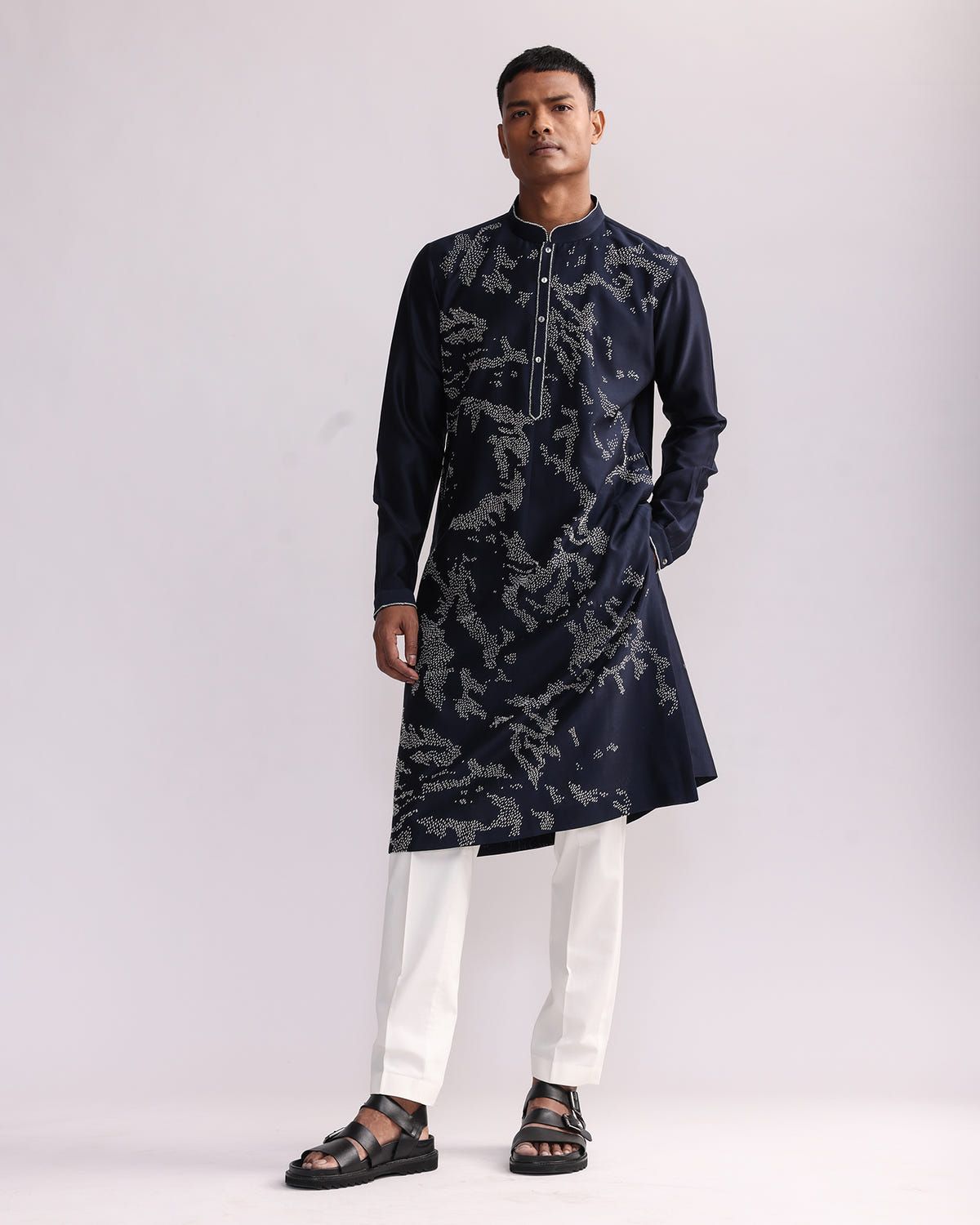 Shadow Camo Hand Embroidered Kurta Set - image 4