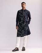 Shadow Camo Hand Embroidered Kurta Set view 4