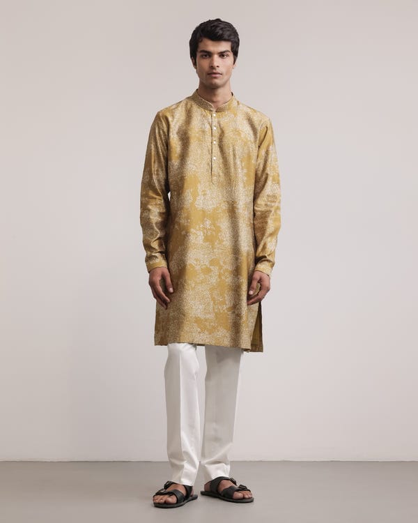 Countrymade India — Dust Print Silk Kurta