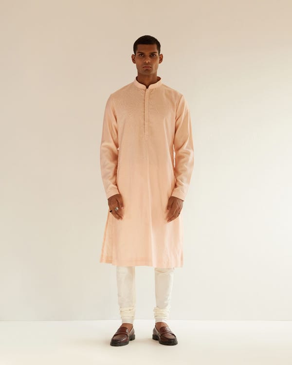 Countrymade India — Black Hole Placement Embroidery Kurta Set