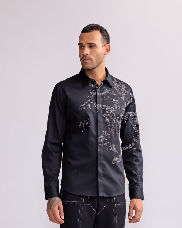 Countrymade India — SHADOW CAMO EMBROIDERED SHIRT