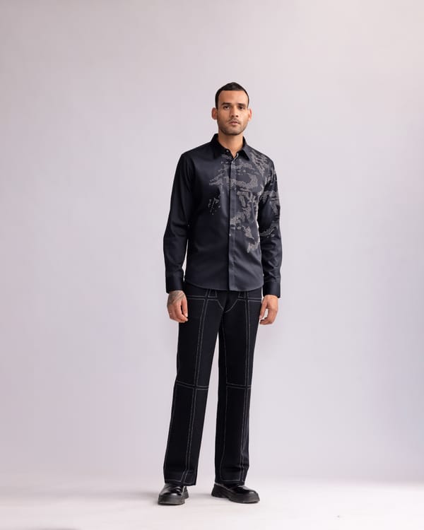 Countrymade India — SHADOW CAMO EMBROIDERED SHIRT