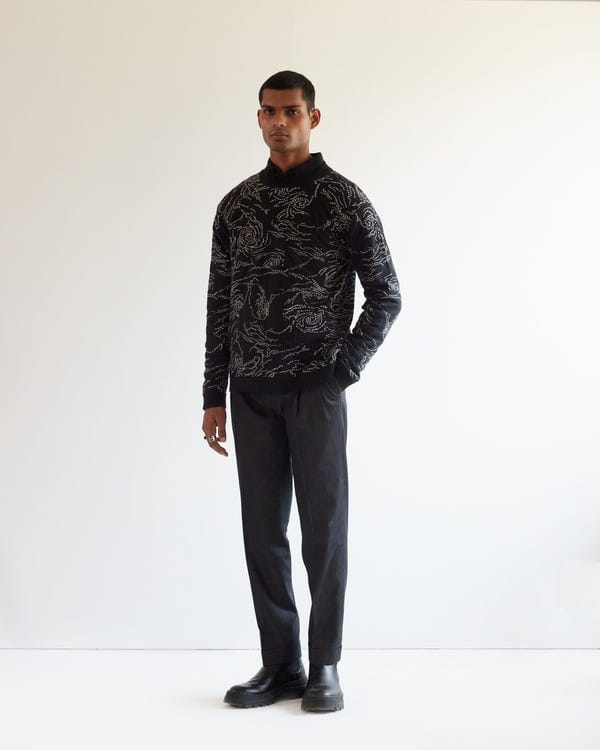 Countrymade India — Black Hole Jacquard Sweater