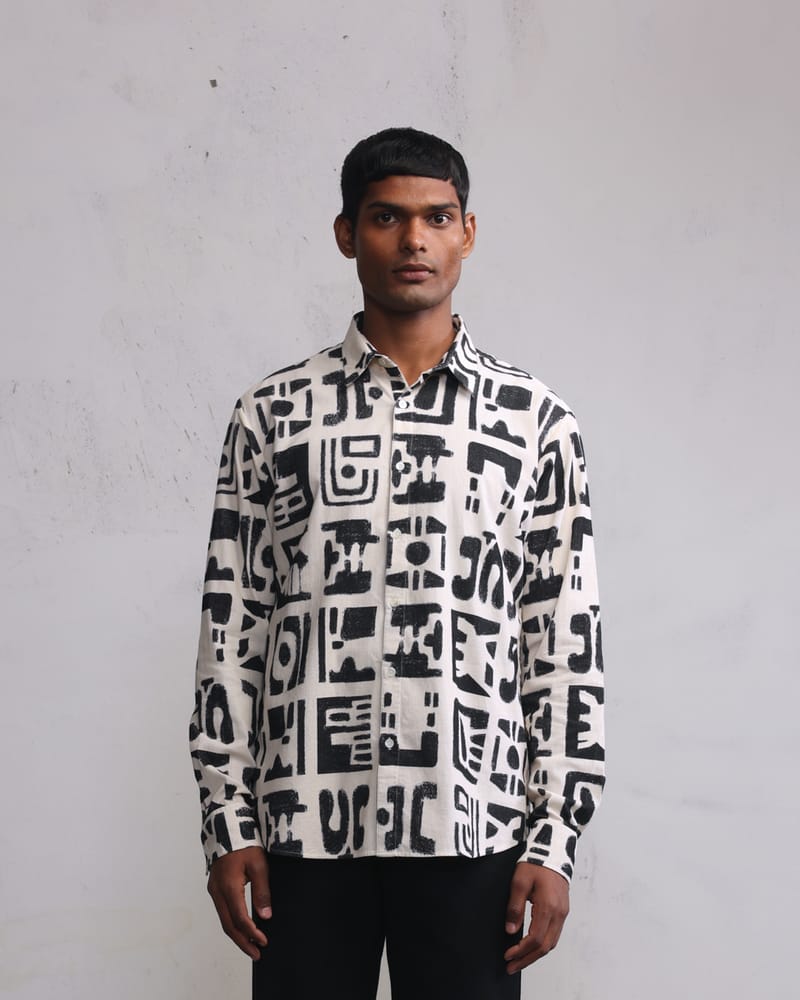 Modern ruins printed shirt