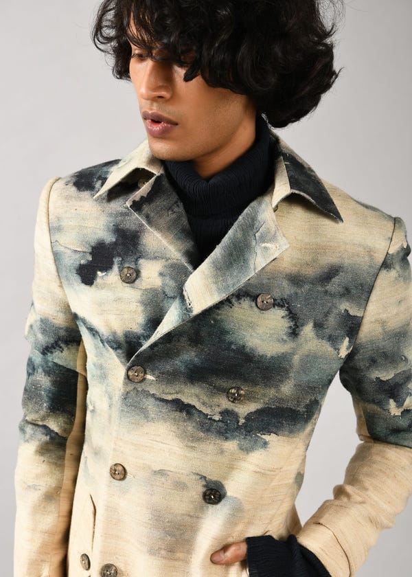 Countrymade India — Camo-Clouds Trench Coat