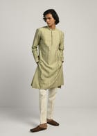 Rustic Lines Hand Embroidered Kurta Set view 1