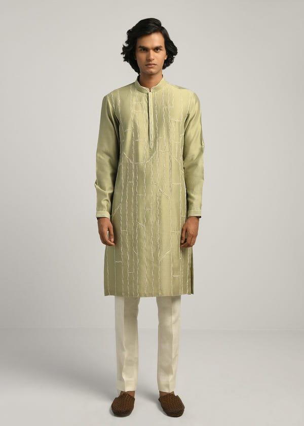 Countrymade India — Rustic Lines Hand Embroidered Kurta Set
