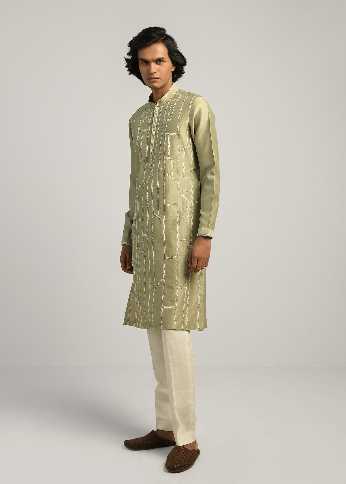 Rustic Lines Hand Embroidered Kurta Set - image 3