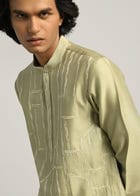 Rustic Lines Hand Embroidered Kurta Set view 5