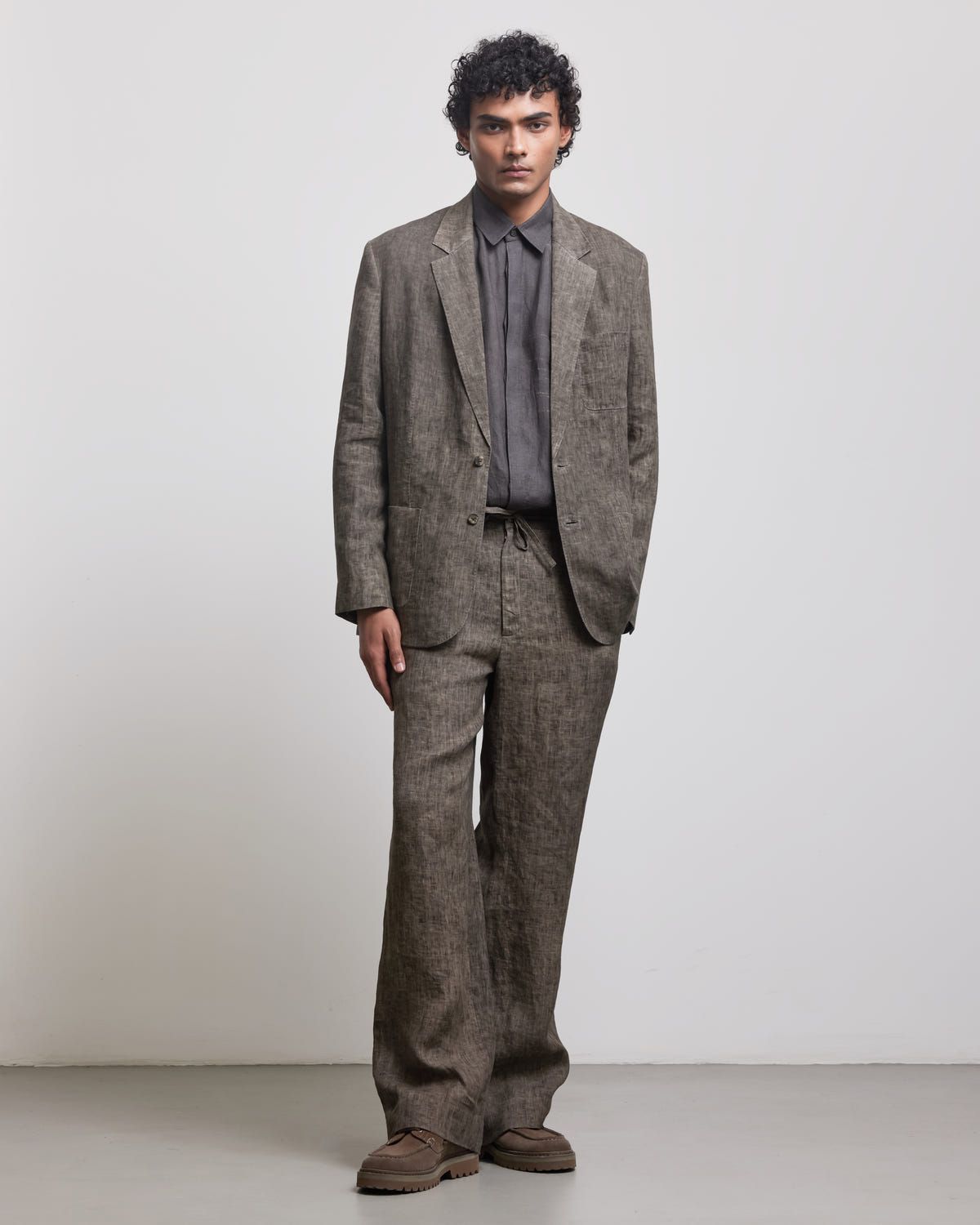 STONE BROWN SINGLE BREASTED BLAZER - image 2