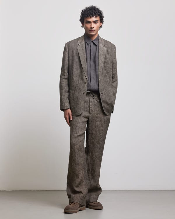 Countrymade India — STONE BROWN SINGLE BREASTED BLAZER