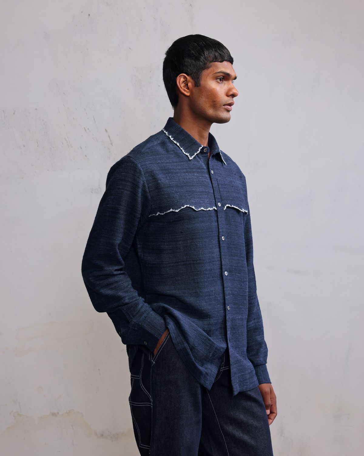 Fractured line yoke shirt - image 1