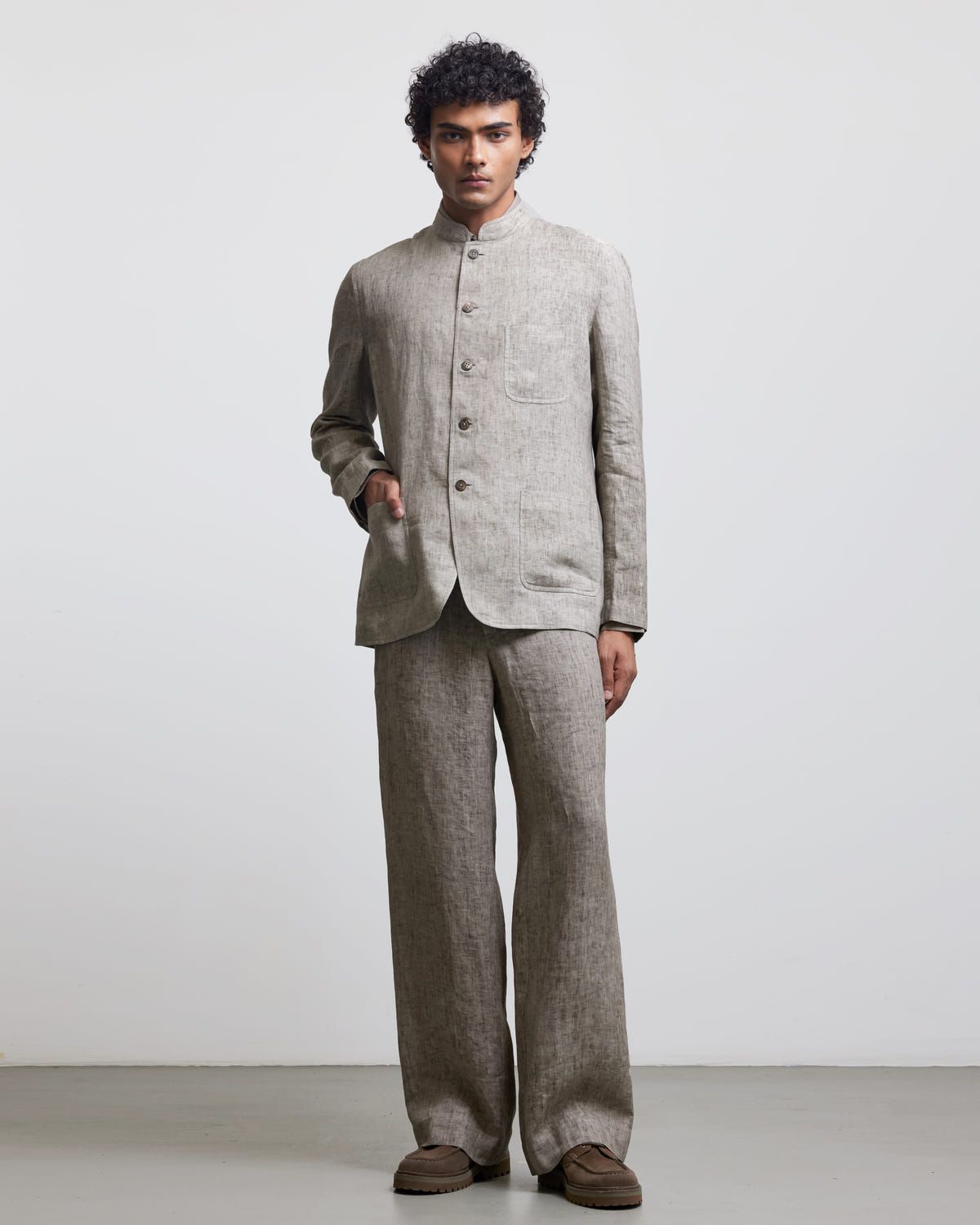 STONE GRAY BANDHGALA JACKET - image 2