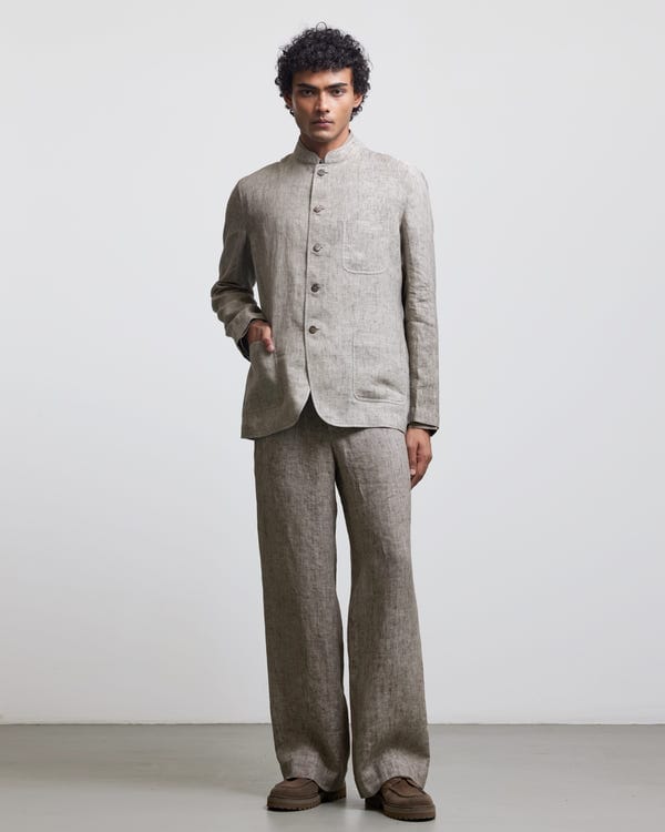 Countrymade India — STONE GRAY BANDHGALA JACKET