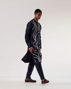 DNA Front Open Kurta Set view 4