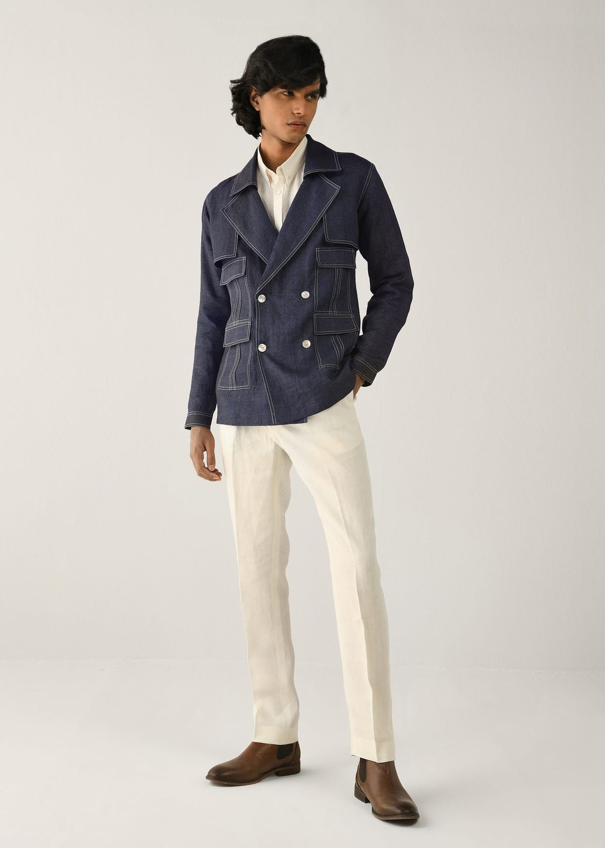 Cropped Trench Jacket - image 4