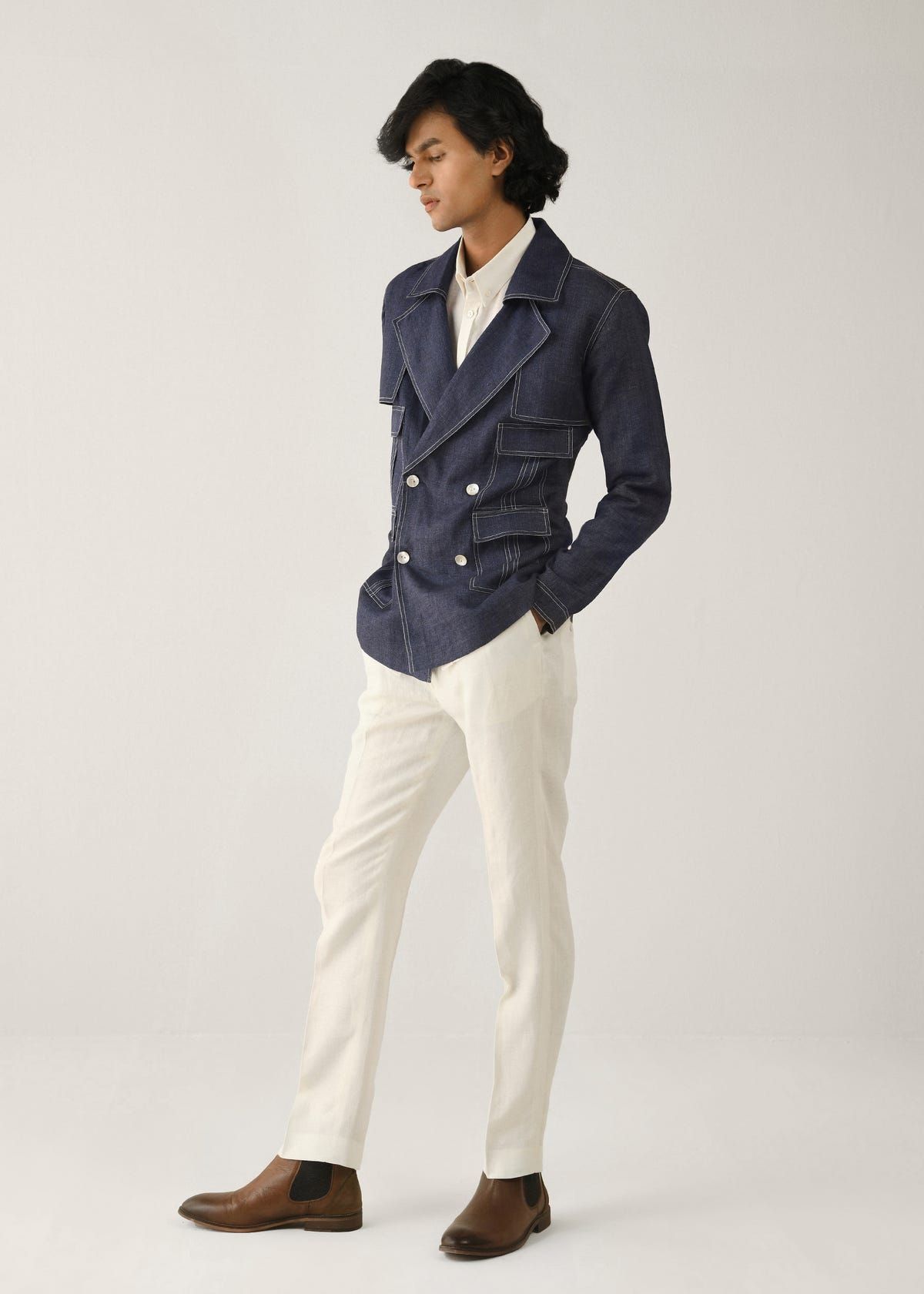 Cropped Trench Jacket - image 5