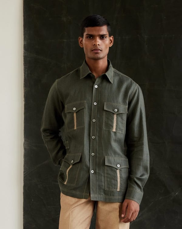 Countrymade India — Crochet Safari Shirt