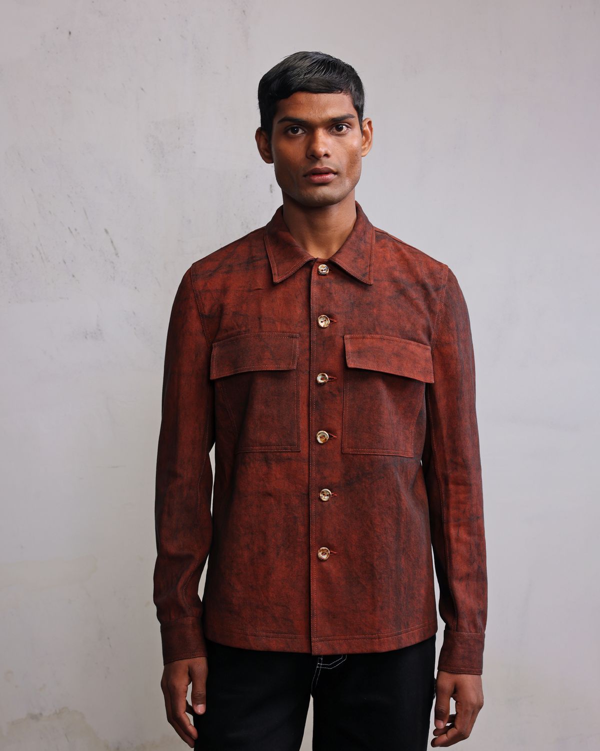 Rust coated denim jacket - image 3