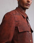 Rust coated denim jacket view 4