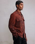 Rust coated denim jacket view 5