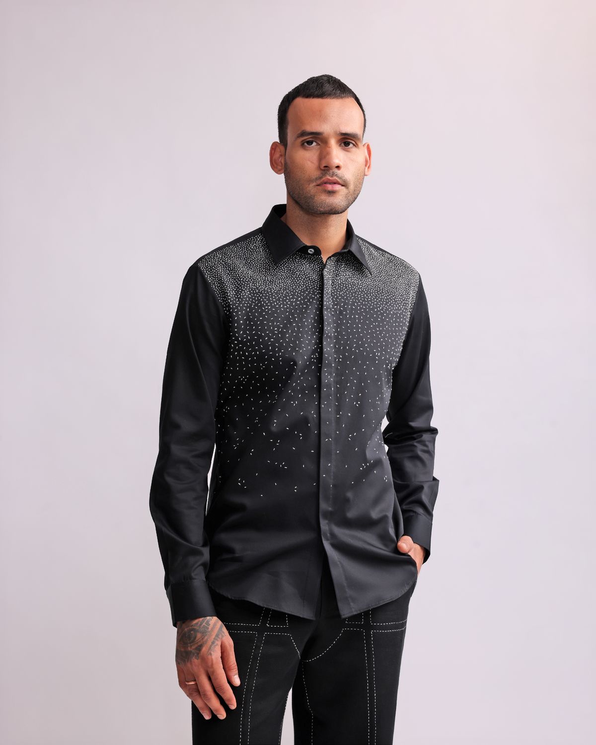 NIGHT SKY EMBROIDERED SHIRT - image 1