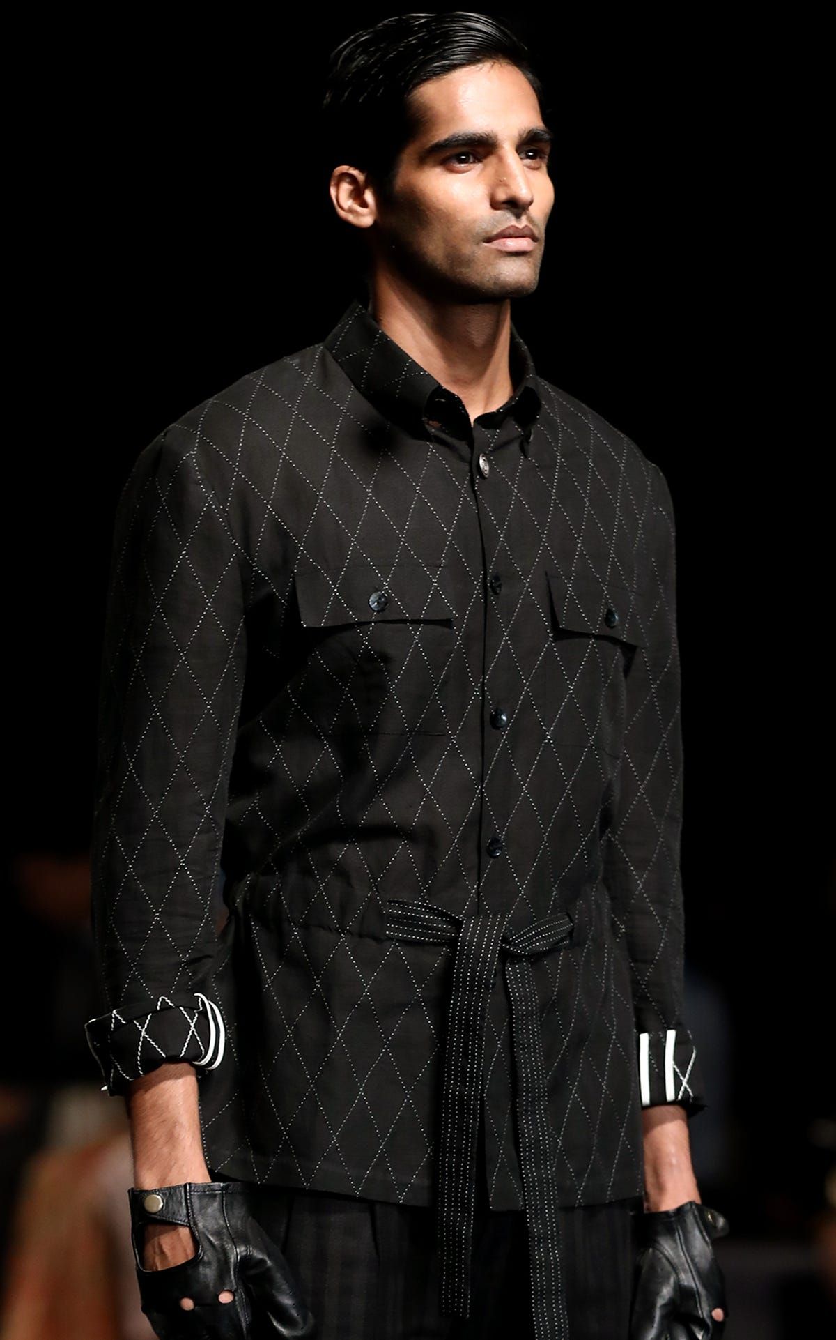 Diamond Drawstring Shacket - image 2