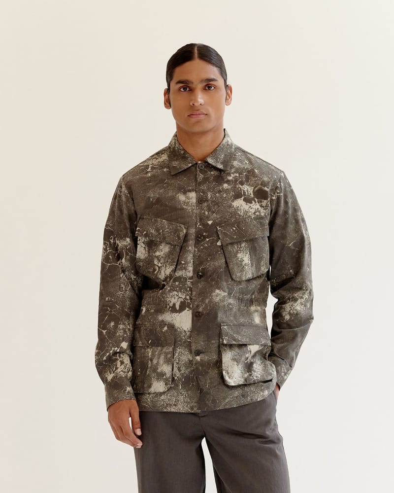 Skin Textured Batik Jungle Jacket