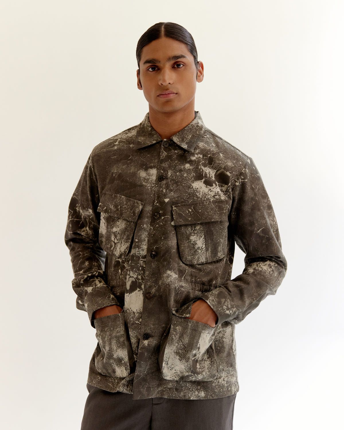 Skin Textured Batik Jungle Jacket - image 5