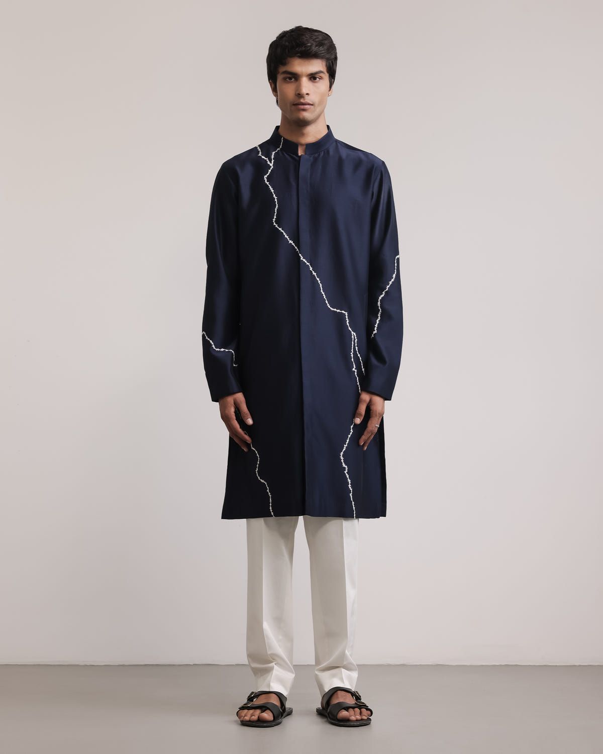 Fractured Lines Front-Open Kurta Set - image 1