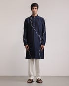 Fractured Lines Front-Open Kurta Set view 1