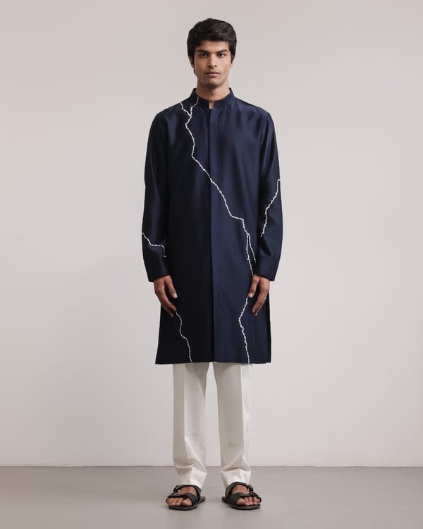 Countrymade India — Fractured Lines Front-Open Kurta Set