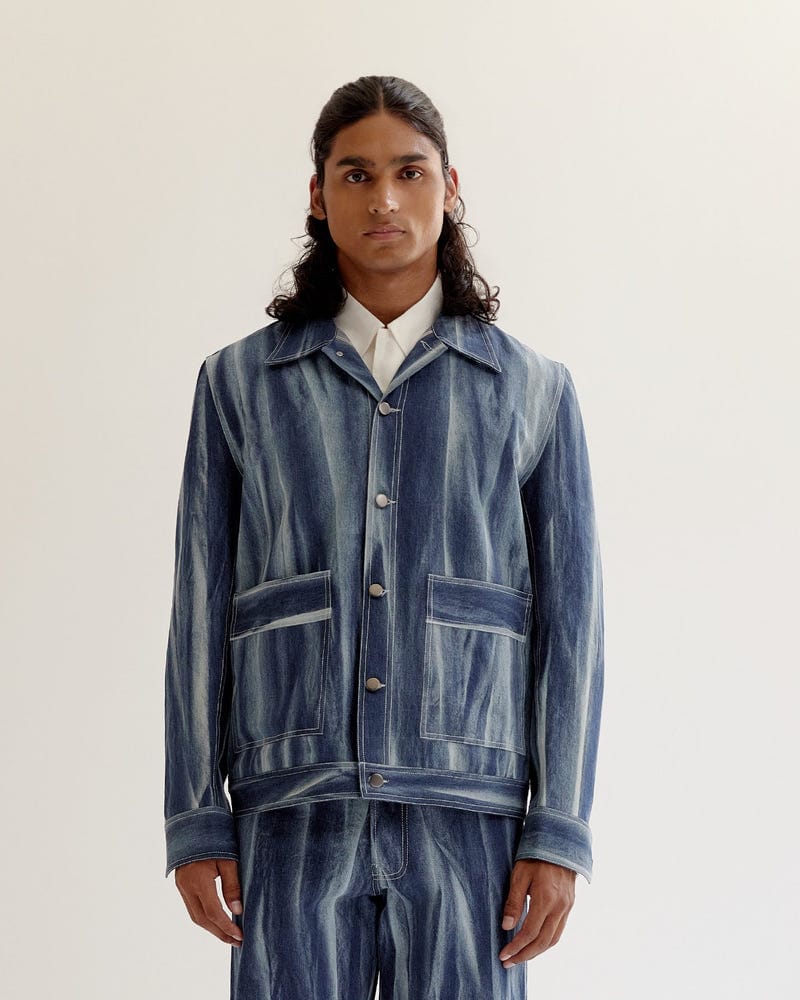 Creased Batik Denim Jeans