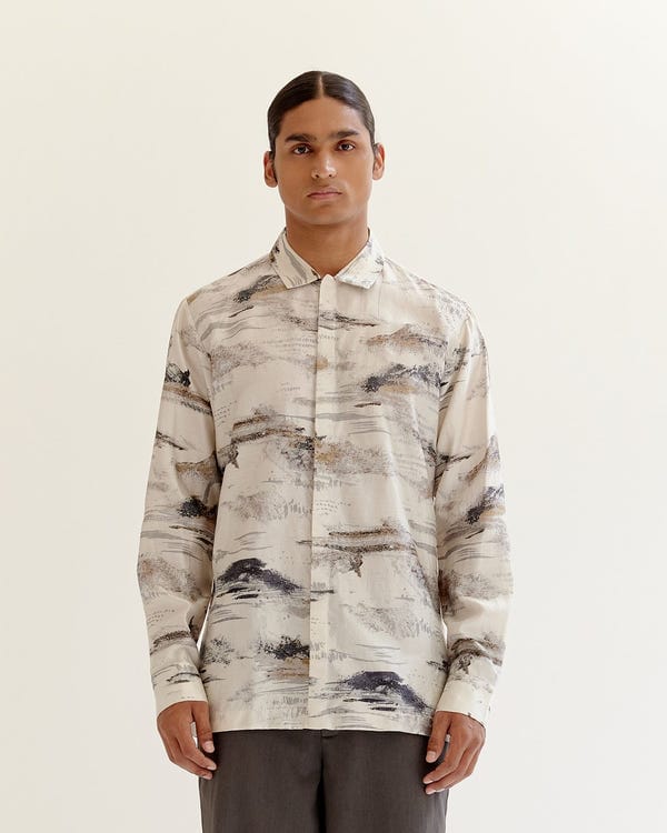 Countrymade India — Arid Brushstroke Silk Shirt