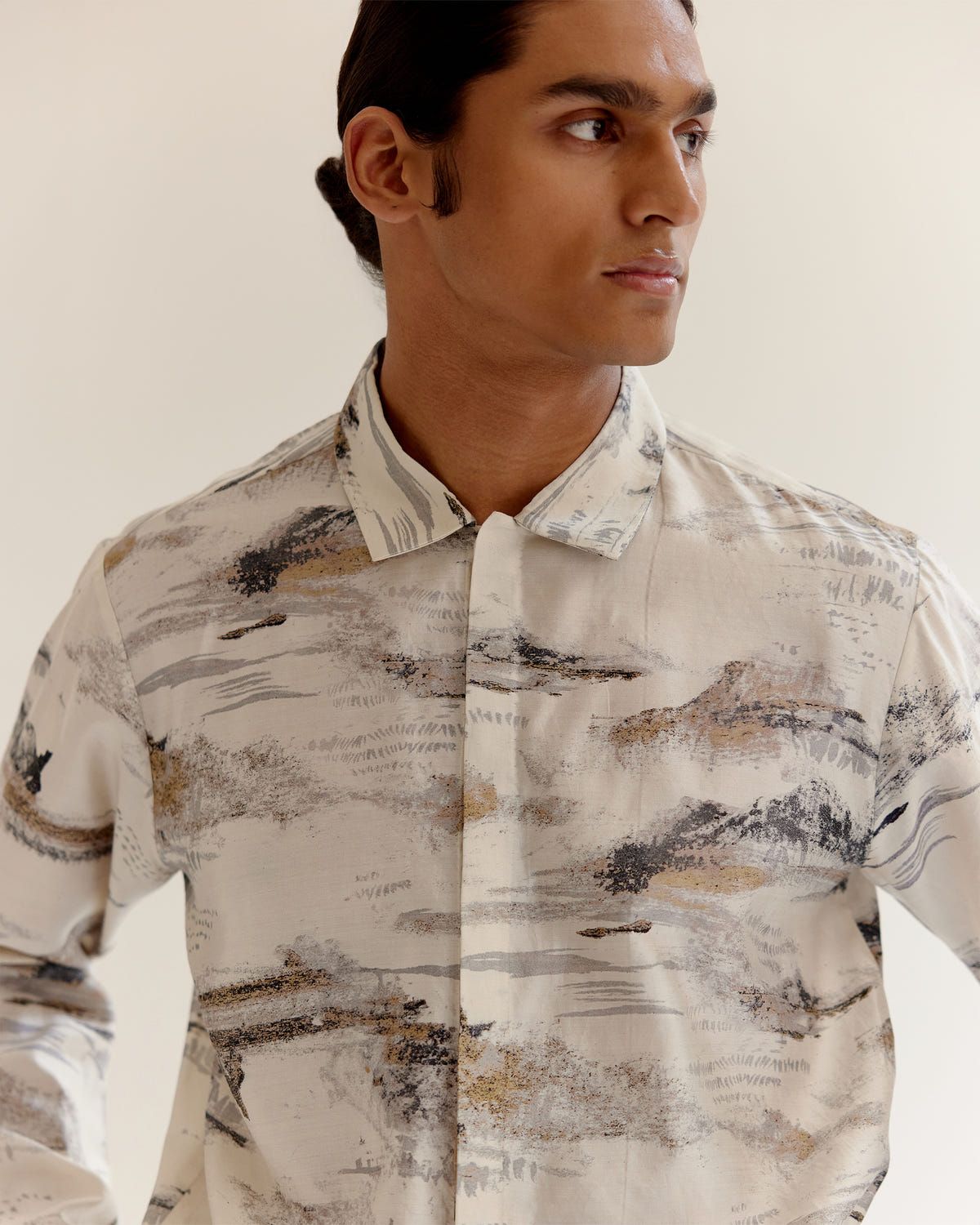 Arid Brushstroke Silk Shirt - image 2