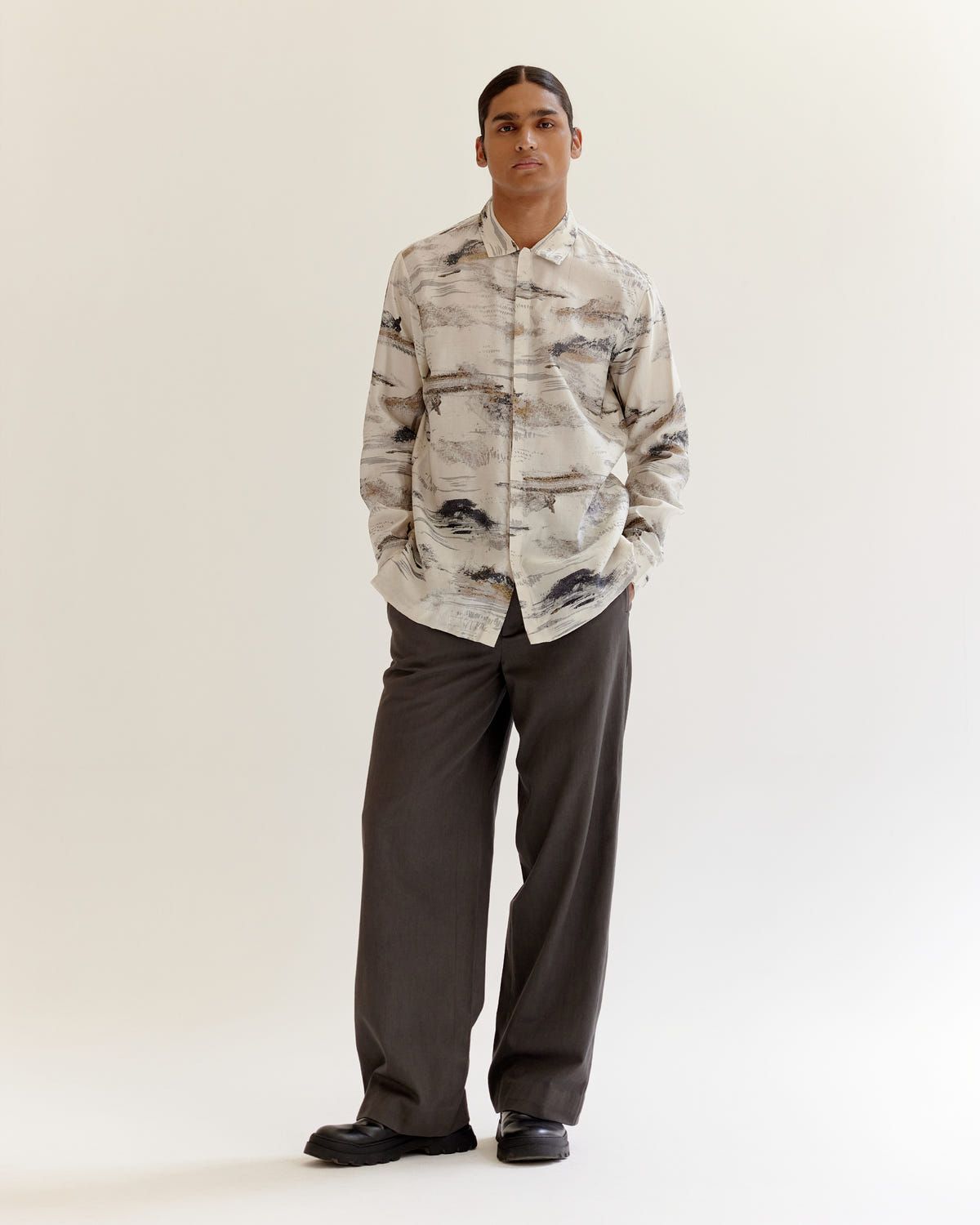 Arid Brushstroke Silk Shirt - image 4