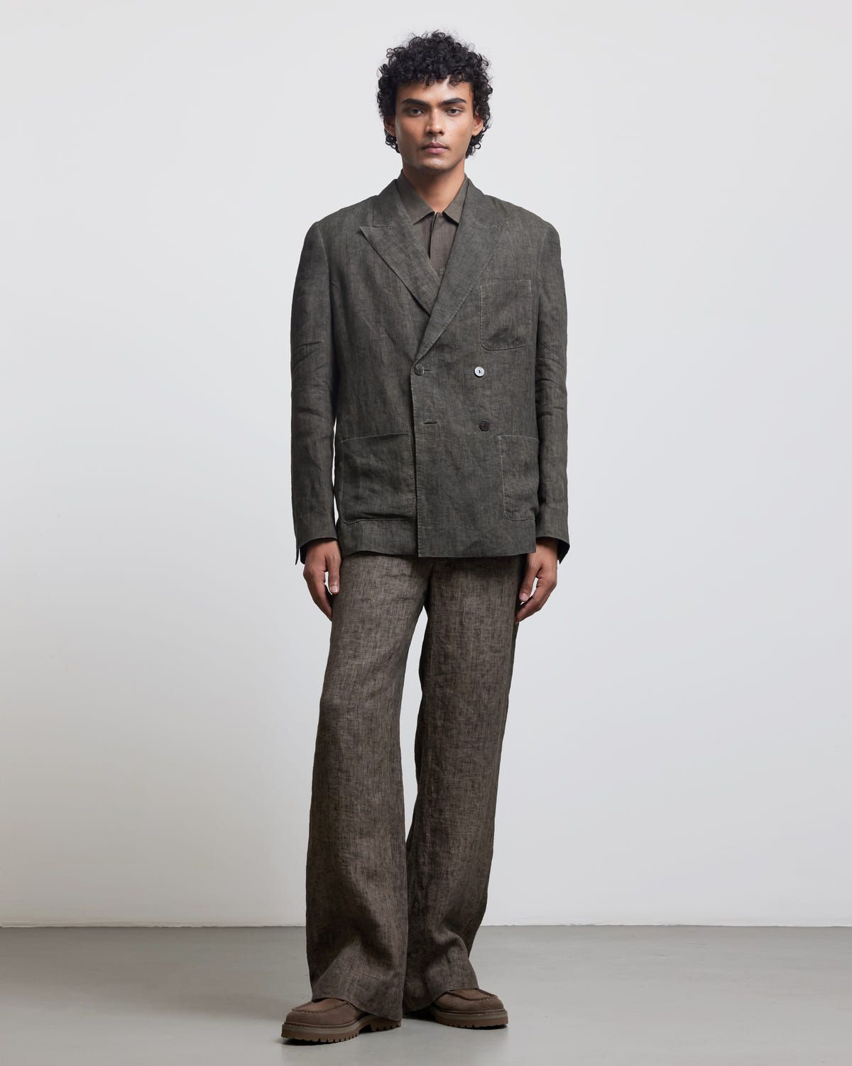 STONE OLIVE DOUBLE BREASTED BLAZER - image 2